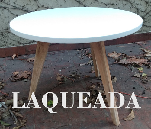 Mesa Ratona Redonda Laqueada Nordica Escandinava Fabrica