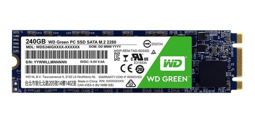 Imagen 1 de 3 de Disco sólido SSD interno Western Digital WD Green WDS240G1G0B 240GB verde