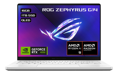 Laptop Gamer ASUS Zephyrus G14 GeForce RTX 4050 AMD Ryzen 9 8945HS 16GB RAM 1TB SSD 14" 120Hz Windows 11 Home Teclado en Español