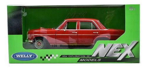 Mercedes Benz 220 Clasico Welly Nex Escala 1/24 Color Rojo