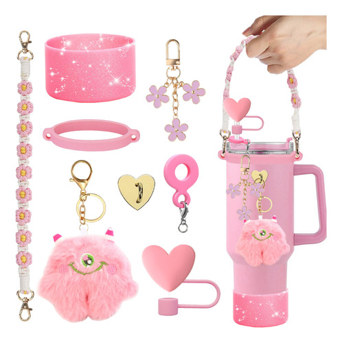 Accesorios Para Vaso Stanley Rosa Ponpon