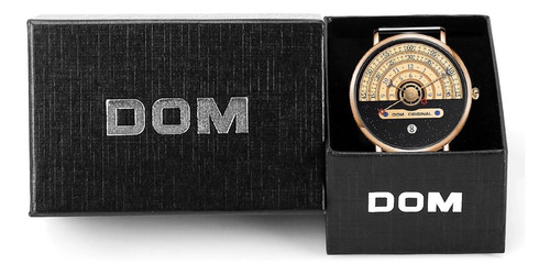 Dom Reloj De Pulsera De Acero Inoxidable Con Fecha Analógica