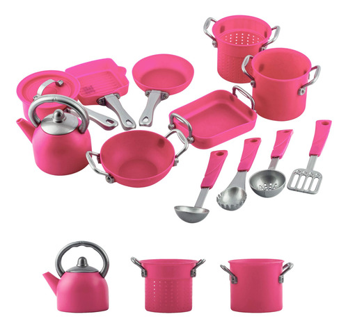Set De Utensilios De Cocina Infantiles, Juego De Ollas Y Sar Color