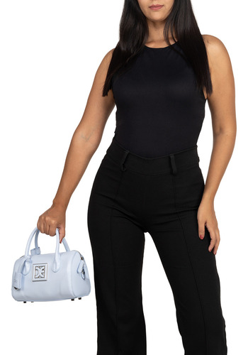Bolsa Bowling Cloe Taupali Chico Color Celeste