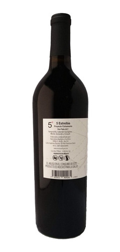 Imagen 2 de 2 de Vino Tinto Cinco Estrellas, De La Bodega Firmamento
