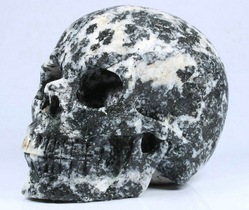 Cráneo Cristal Tallado Jaspa Escultura Piedra 1405g Calavera