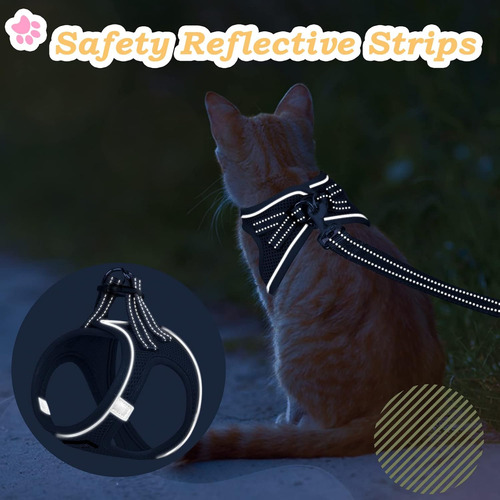 Arnés Antiescape Ajustable Para Gatos Y Perros Pequeños Refl