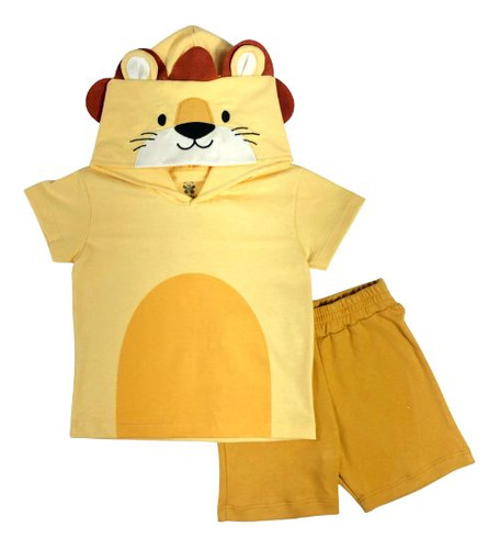 Conjunto Infantil Fantasia Camiseta Rei Leão 100% Algodão
