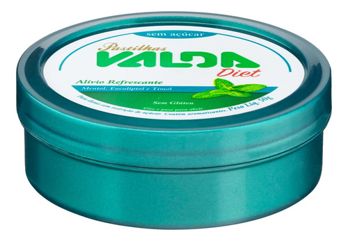 Pastilhas Valda Mentol, Eucaliptol E Timol Sem GlĂșten 50 G