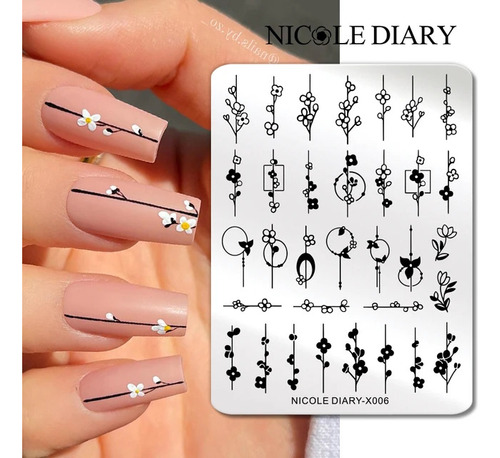 Placa De Stamping X006 Nicole Diary