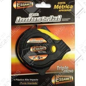 Cinta Metrica Essamet 5mt X 25mm Triple Freno Ancha