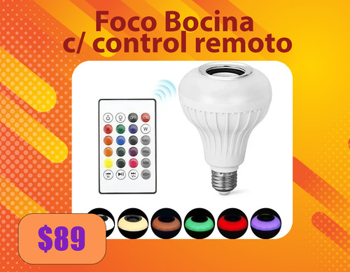 Foco Lampara Altavoz Bluetooth Control Luz Led Rgb 12w