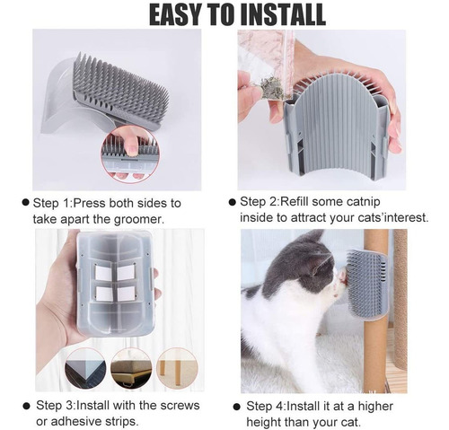 Imagen 7 de 7 de Peines De Automasaje Para Gatos Con Gato, 4 Piezas