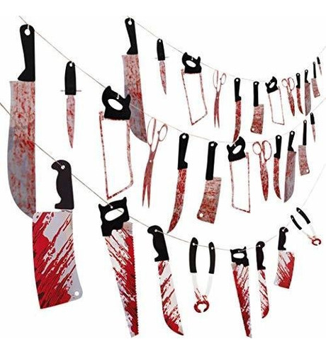 3 Set Bloody Weapons Garland Banner - Halloween Z