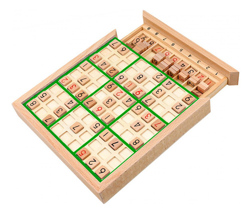 Juego De Mesa De Madera Sudoku Con Manual En Inglés, Verde