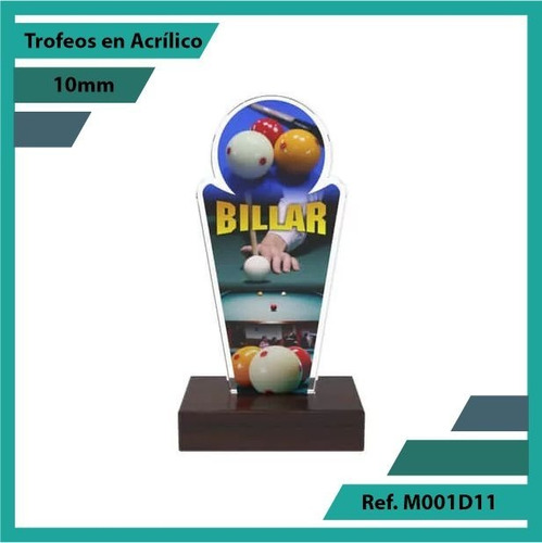 Trofeos En Acrilico De Billar Ref. M001d11