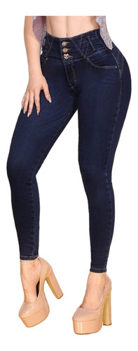 Jeans Mujer Pantalón Colombiano Mezclilla Strech Push Up 014