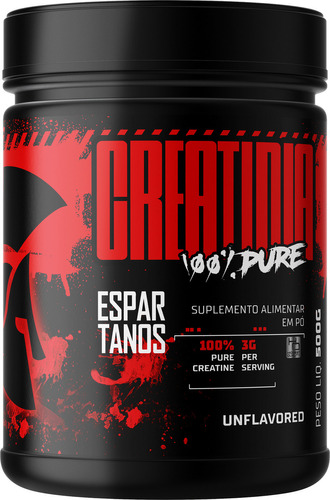 Creatina Monohidratada 500g Suplemento em pó 100% Pura Espartanos Aprovada Abenutri