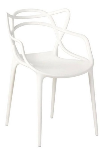 Silla Master Blanca Diseño Apilable Exterior Interior X 4