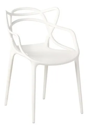 Silla Master Blanca Diseño Apilable Exterior Interior X 4