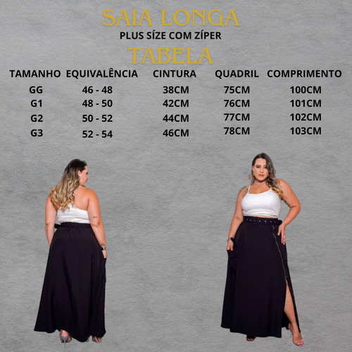 Saia Longa Plus Size Alfaiataria Com Bolso Fenda Zíper Cinto