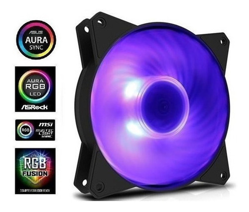 Imagem 1 de 8 de Cooler Master Fan Mf140r P/ Gabinete 140mm 14cm C/ Led Rgb Para Asus Aura / Asrock Rgb / Gigabyte Fusion E Msi Rgb