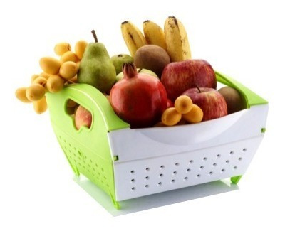 Imagen 7 de 9 de Colador Plegable Drenaje Verduras Frutas Ensaladas Platos