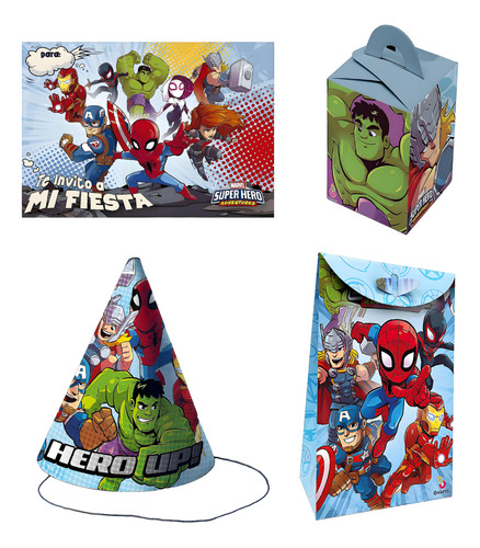 Kit Feliz Cumpleañod De Avengers - Cotillón Waf