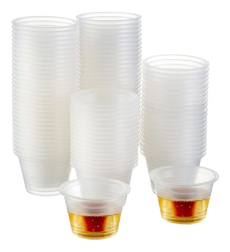 100 Vaso Plastico Transparente Multiuso Jager Bomb