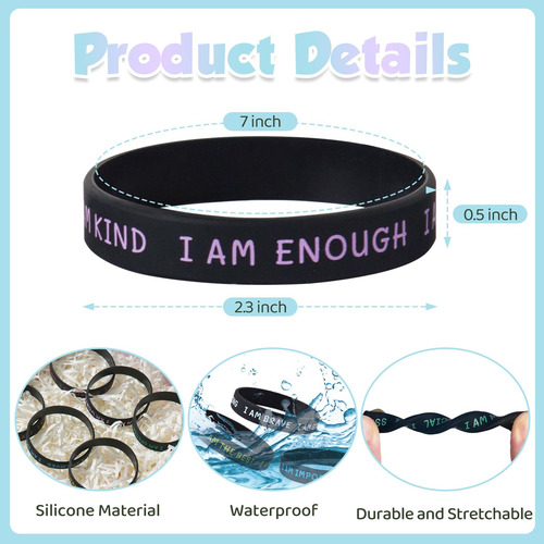 Pulseras De Silicona Kuclin Con Citas Inspiradoras Para Niño