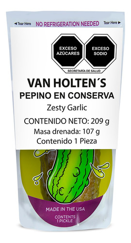 Kosher Garlic 1 Pepinillo Jumbo Van Holtens