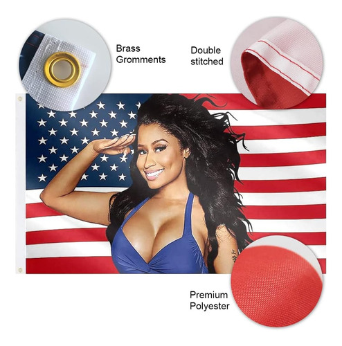 Tapiz De Bandera Estadounidense De Nicki Minaj 3x5 Pies...
