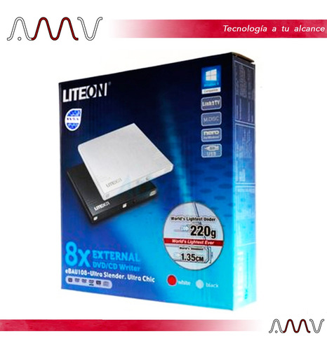 Grabadora Dvd Externa Liteon 8x Usb 2.0 Slim Ebau108 Amv