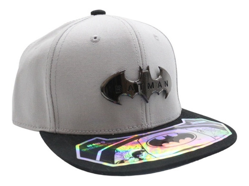 Gorra Batman Gris Escudo Metal Hombre Caballero Dc Comics 