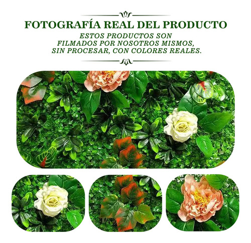 10 Pzs Muro Verde Follaje Artificial Sintético Pared60x40cm Verde Claro