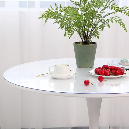 Wingcanto 28 Inch Round Clear Vinyl Table Protector Plast...