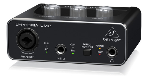 Interface De Áudio Usb Behringer Com 2 Canais U-phoria-um2
