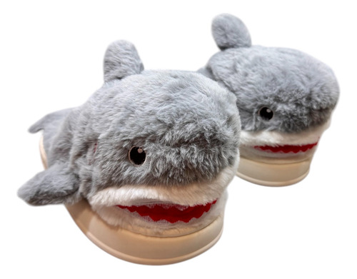 Pantuflas Chinelas Tiburon Sharky Con Abrigo Peluche Comodas