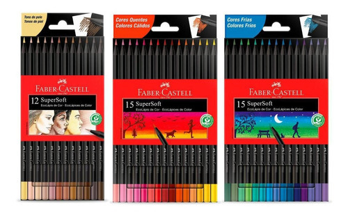 Lápis De Cor Quente Fria Pele Supersoft Cores Faber Castell