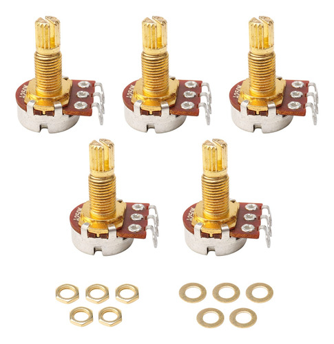 5x Oro Guitarra Potencimetro A250k Split Shaft Macetas Inter