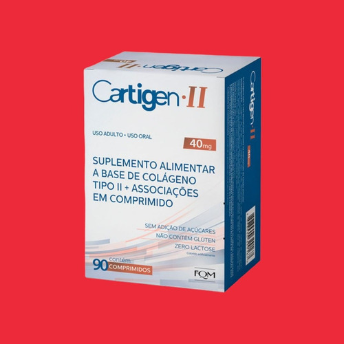 Cartigen Colágeno Tipo 2 40mg 90 Comprimidos Sem Sabor