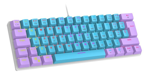 Teclado Mecánico Gamer 60% Ocelot Creators Ergonómico Rgb Color del teclado Candy blue