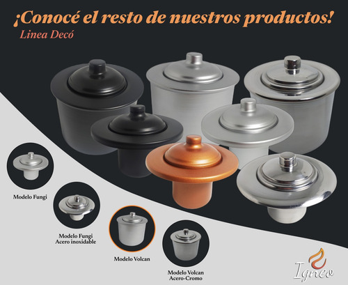 Fogonero De Mesa Bioetanol Portatil Redondo Decorativo Hogar