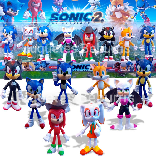 Excelente Sets De Muñecos Sonic X8 De 12 Cm De Altura.