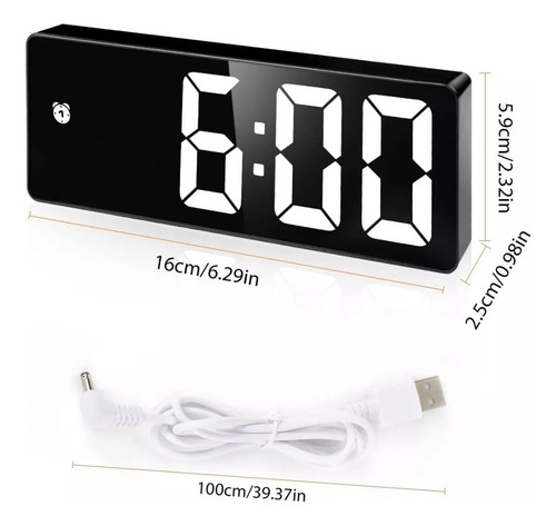 Reloj Digital De Pared Led Termómetro Y Despertadores