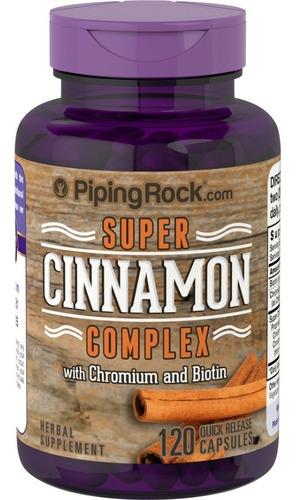 Super Cinnamon Complejo Canela Y Biotina 1500 Mg 120cápsulas