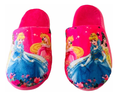 Pantuflas Princesas De Felpa Con Planta De Goma