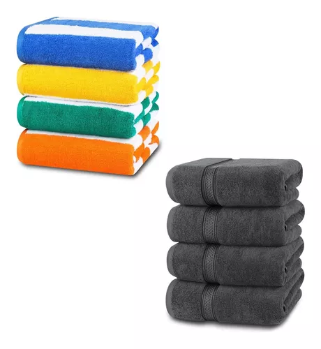 Utopia Towels Cabana Stripe Beach Towel Bundle (variety Pack
