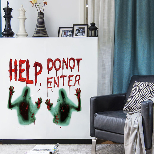 Calcomanías De Pared De Halloween Con Manchas De Sangre, 2 H