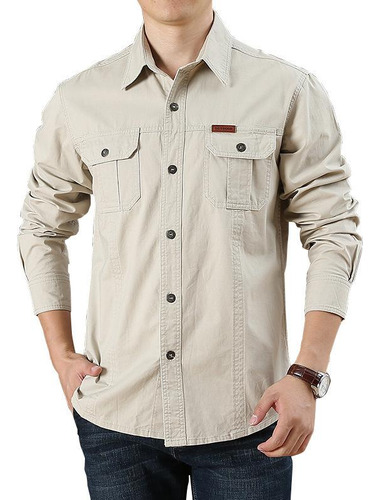 Camisa De Manga Larga Para Hombre, Camisa Holgada Casual De